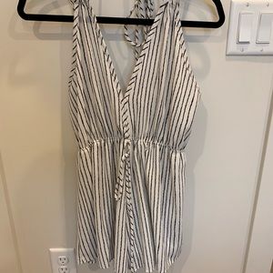 striped flowy romper